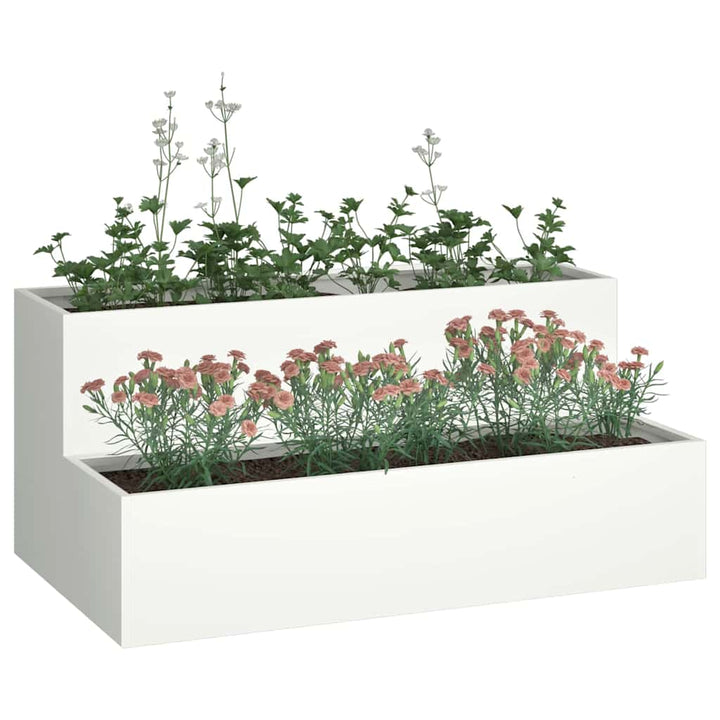 Have Blomsterkrukke Hvid 100 x 60 x 45 cm Koldvalset stål