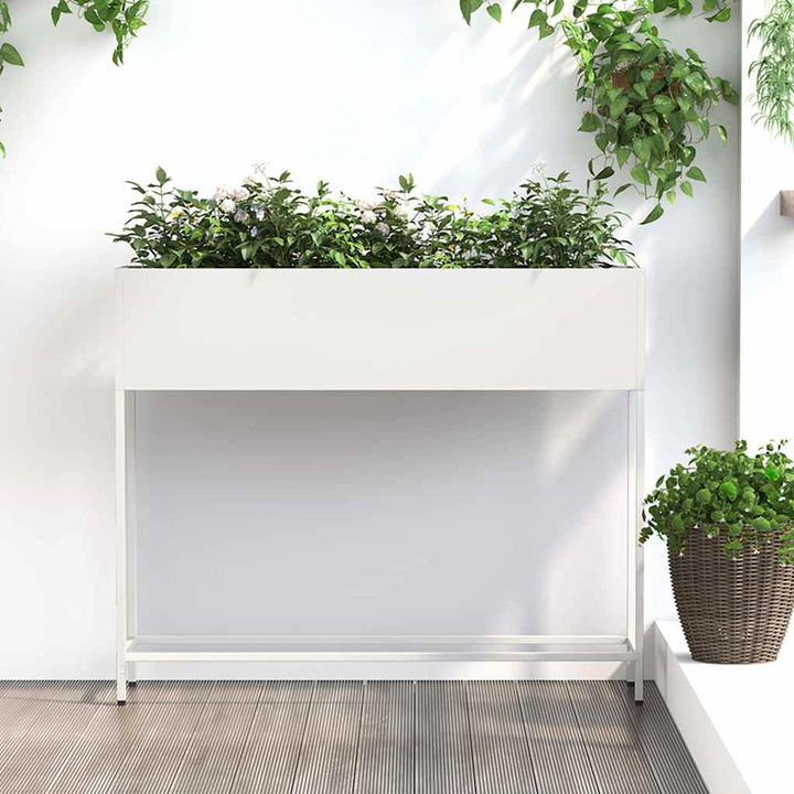 Hævet haveplante Hvid 100 x 26 x 82 cm Stål