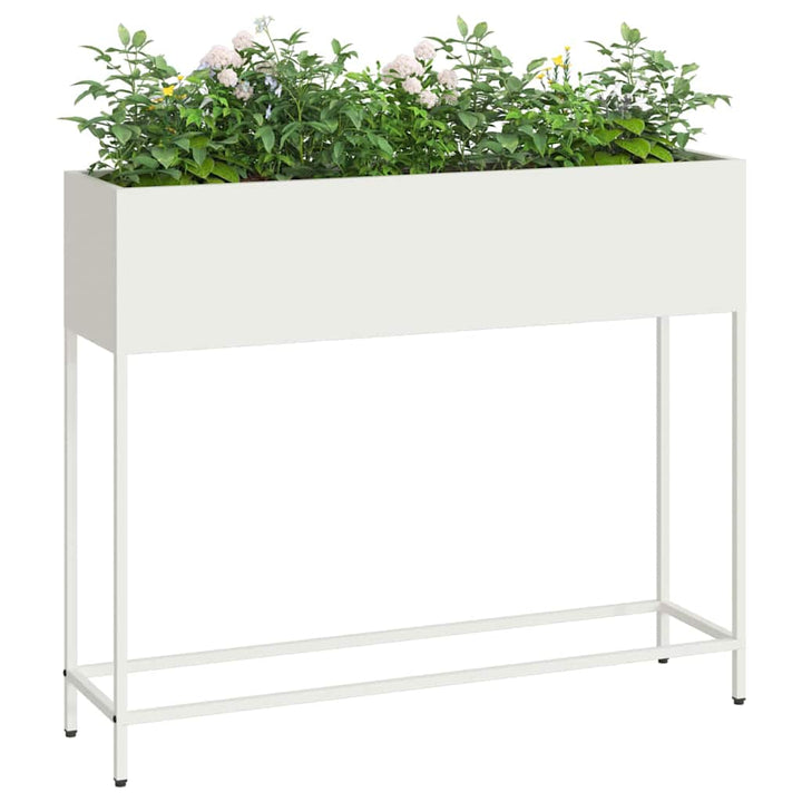 Hævet haveplante Hvid 100 x 26 x 82 cm Stål