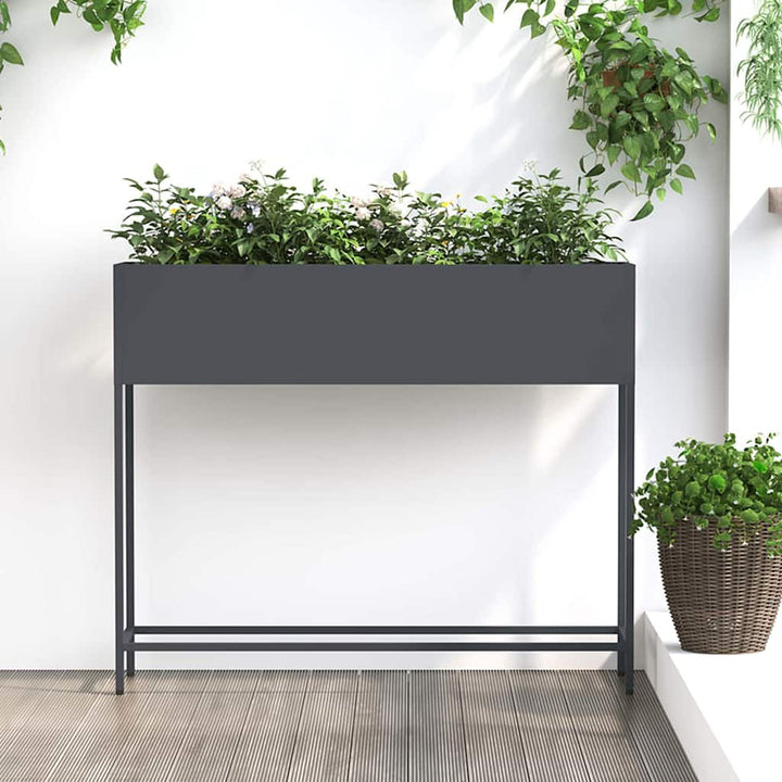 Hævet haveplante Antracit 100 x 26 x 82 cm Stål