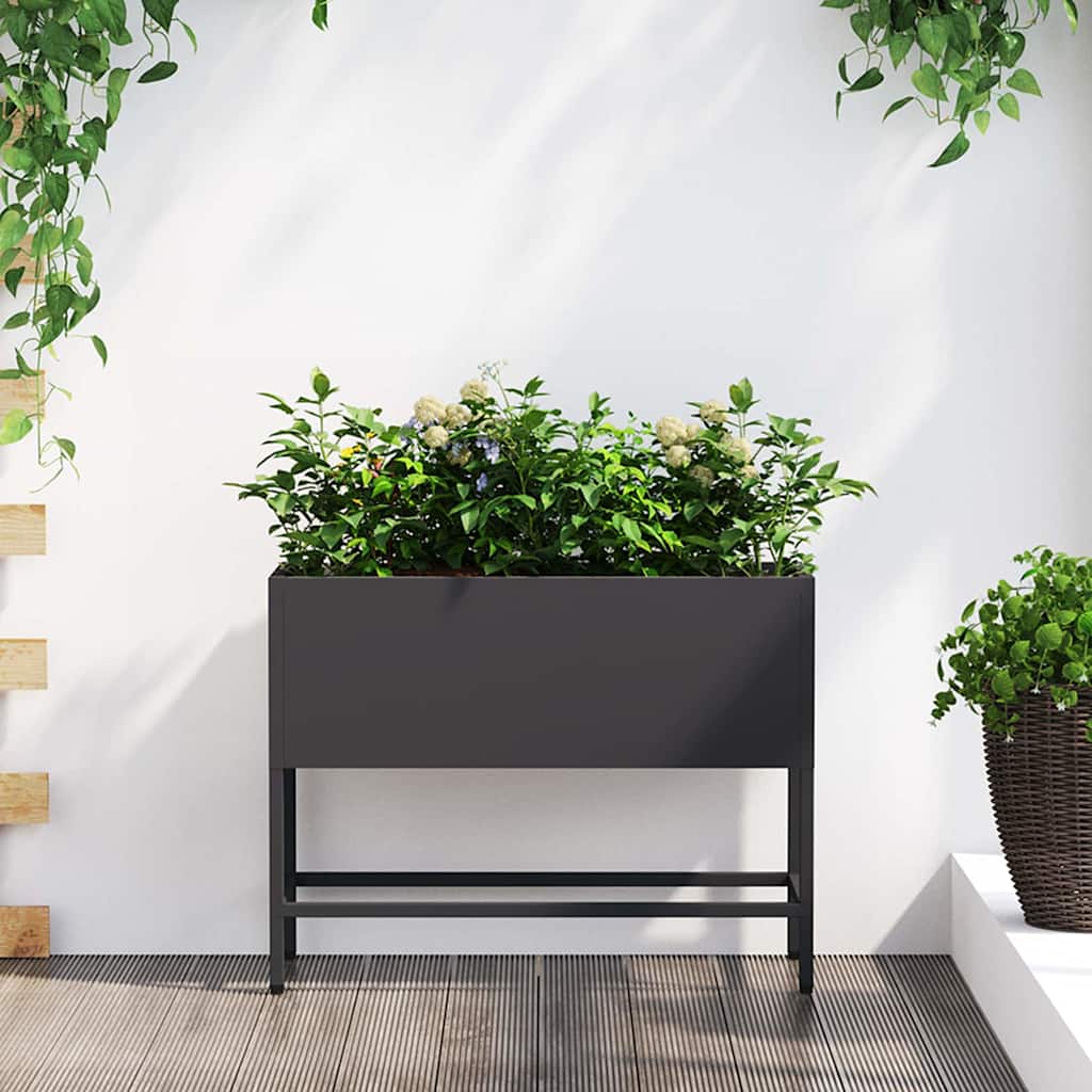 Hævet haveplante Sort 60 x 26 x 45 cm Stål