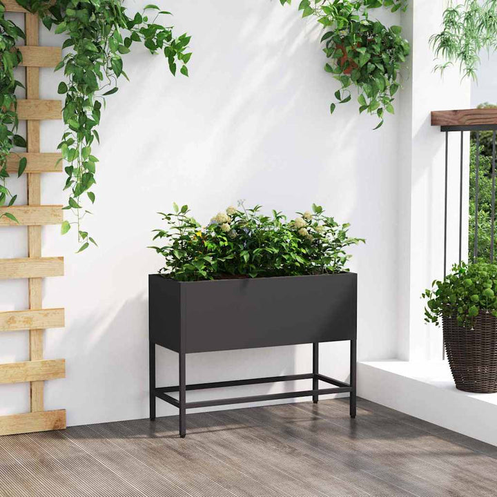 Hævet haveplante Sort 60 x 26 x 45 cm Stål