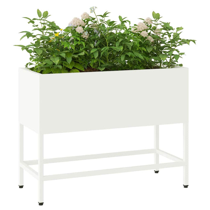 Hævet haveplante Hvid 60 x 26 x 48 cm Stål