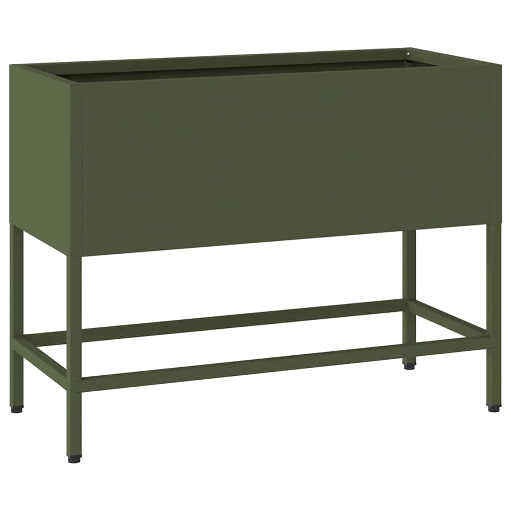 Hævet haveplante Olivengrøn 60 x 26 x 45 cm Stål