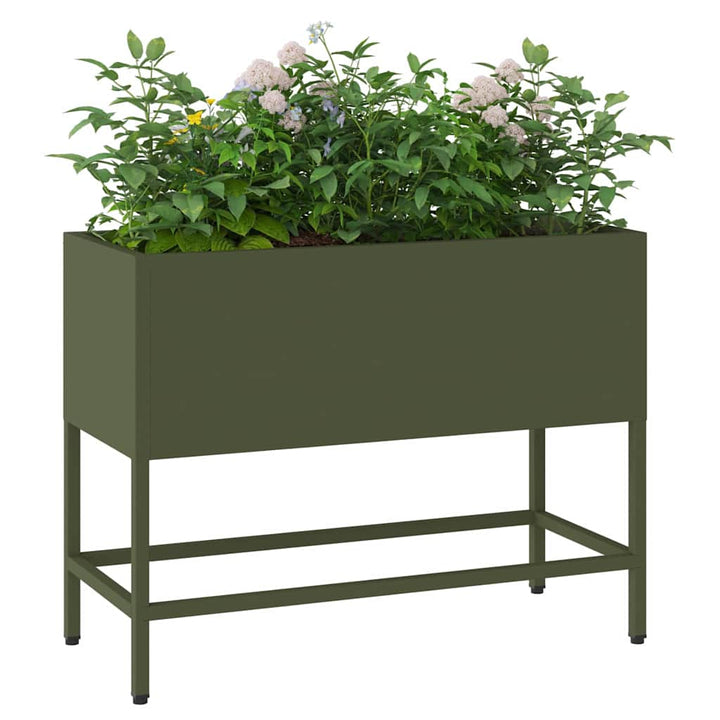 Hævet haveplante Olivengrøn 60 x 26 x 45 cm Stål