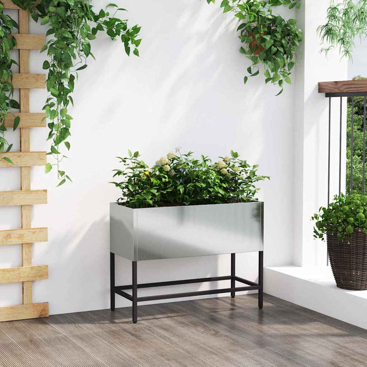 Hævet haveplante Sølv 60 x 26 x 45 cm Galvaniseret stål