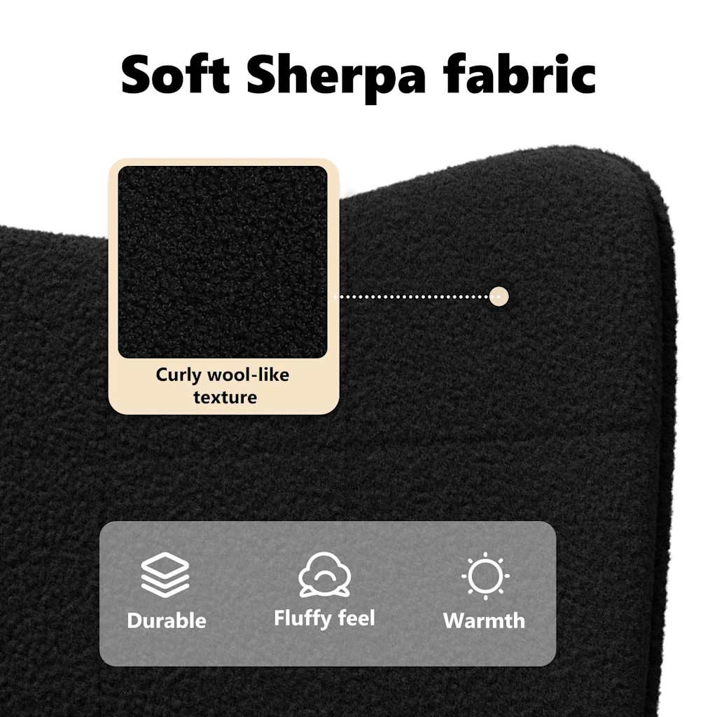 lænestol Sort 62 x 67 x 95,5 cm Sherpa-stof