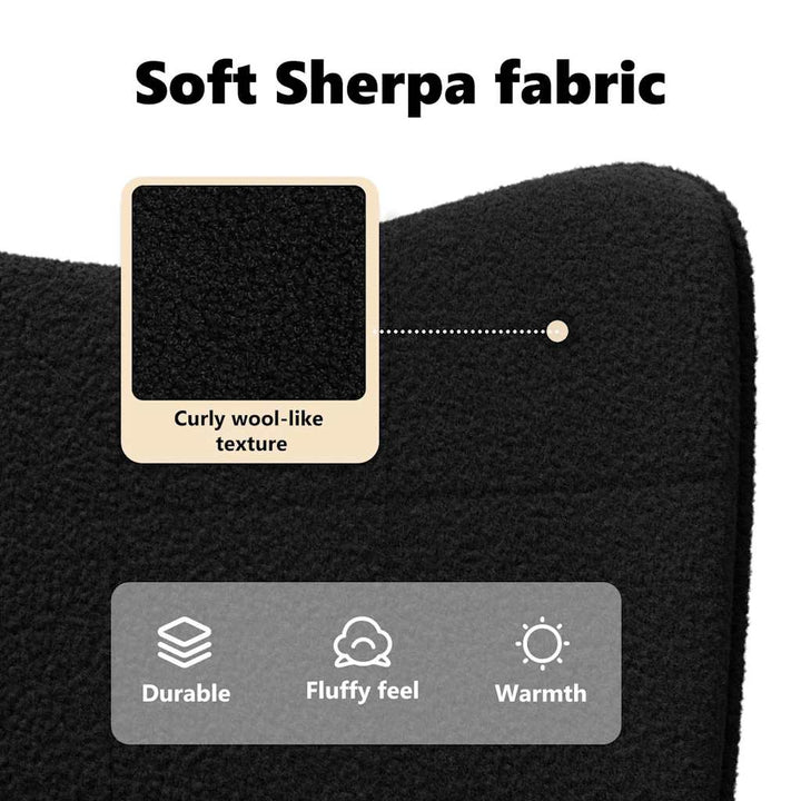 lænestol Sort 62 x 67 x 95,5 cm Sherpa-stof
