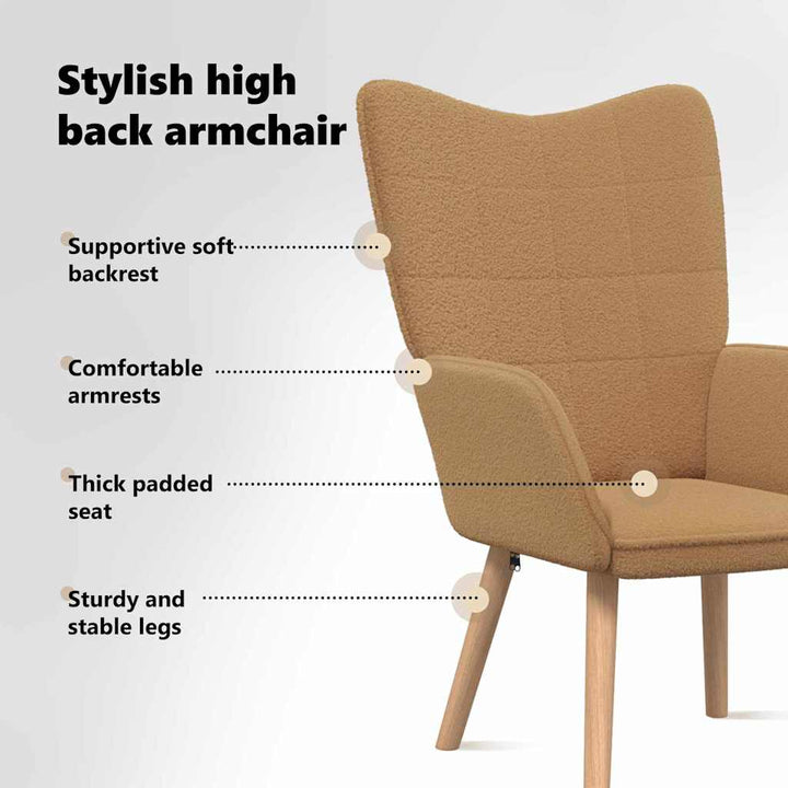 lænestol Beige 62 x 67 x 95,5 cm Sherpa-stof