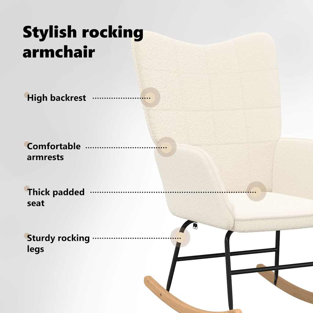 Gyngestol Creme Sherpa-stof