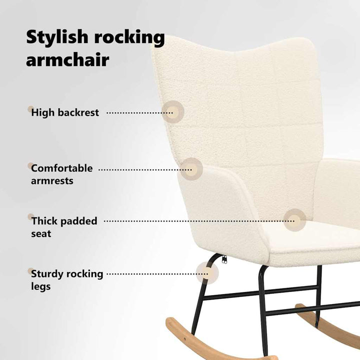Gyngestol Creme Sherpa-stof
