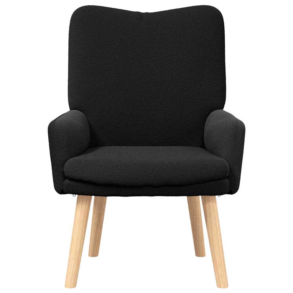 lænestol Sort 63 x 67 x 94 cm Uldstof og krydsfiner