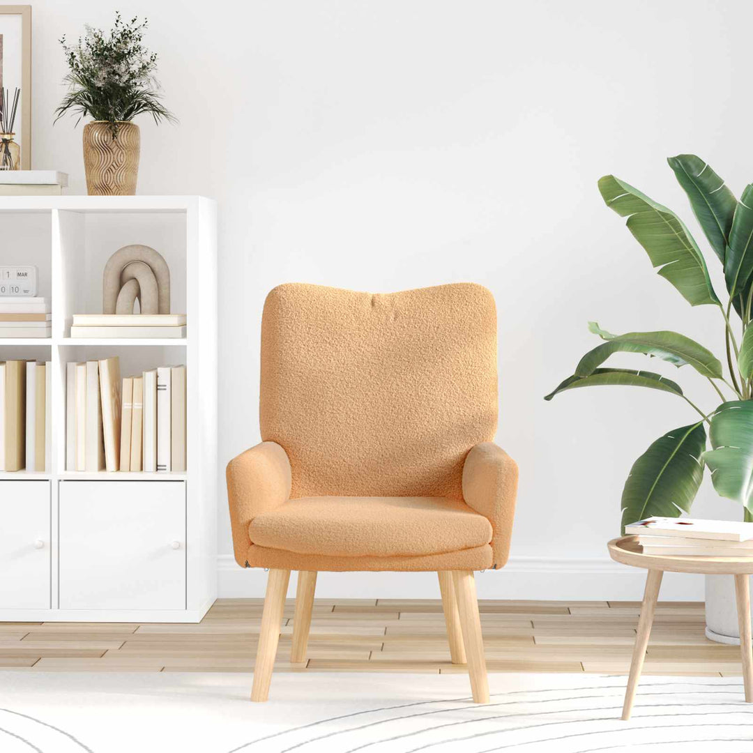lænestol Beige 63 x 67 x 94 cm Polyester og krydsfiner