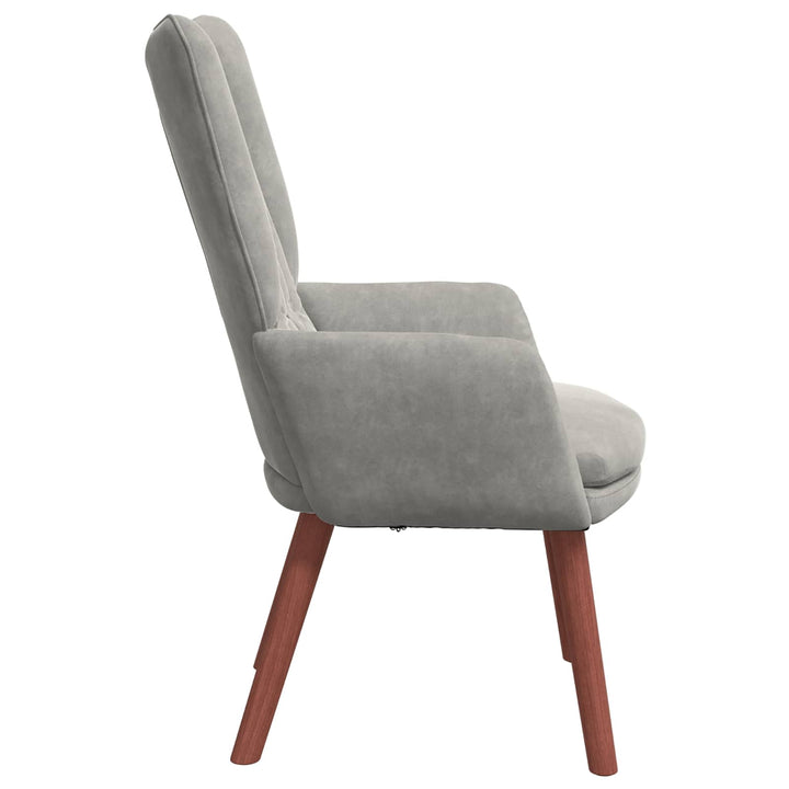 lænestol Lysegrå 63 x 67 x 94 cm Fløjl