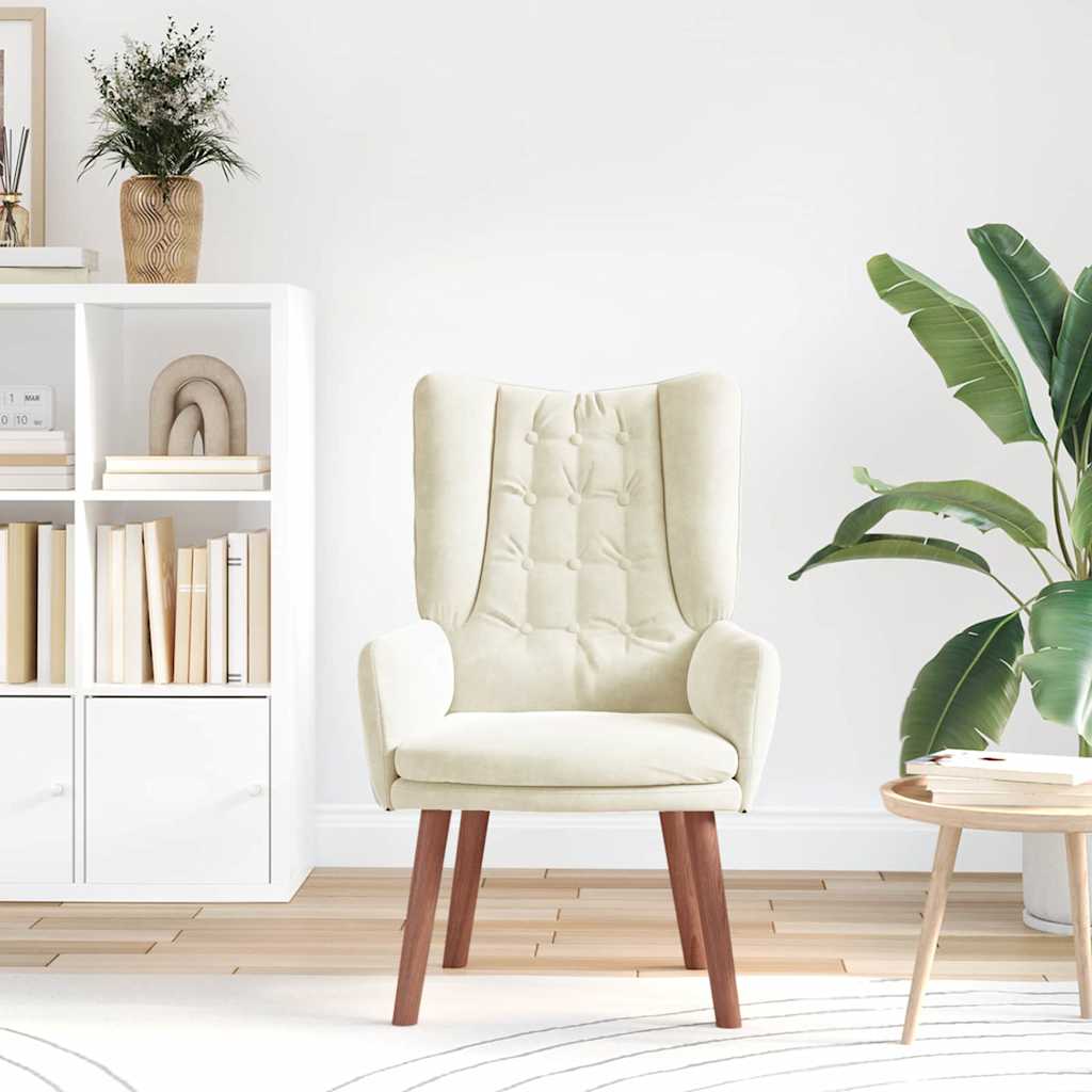 lænestol Creme 63 x 67 x 94 cm Fløjl
