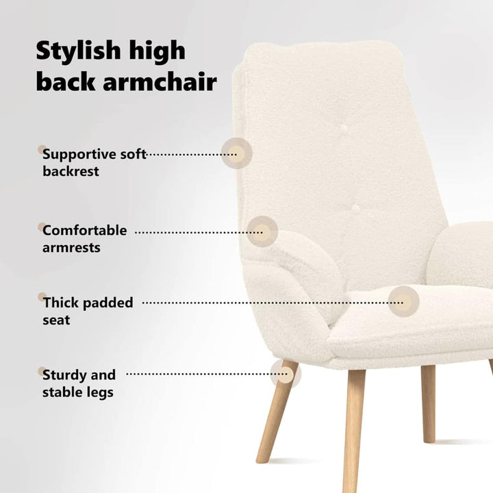 lænestol Creme 69 x 74 x 93 cm Sherpa-stof