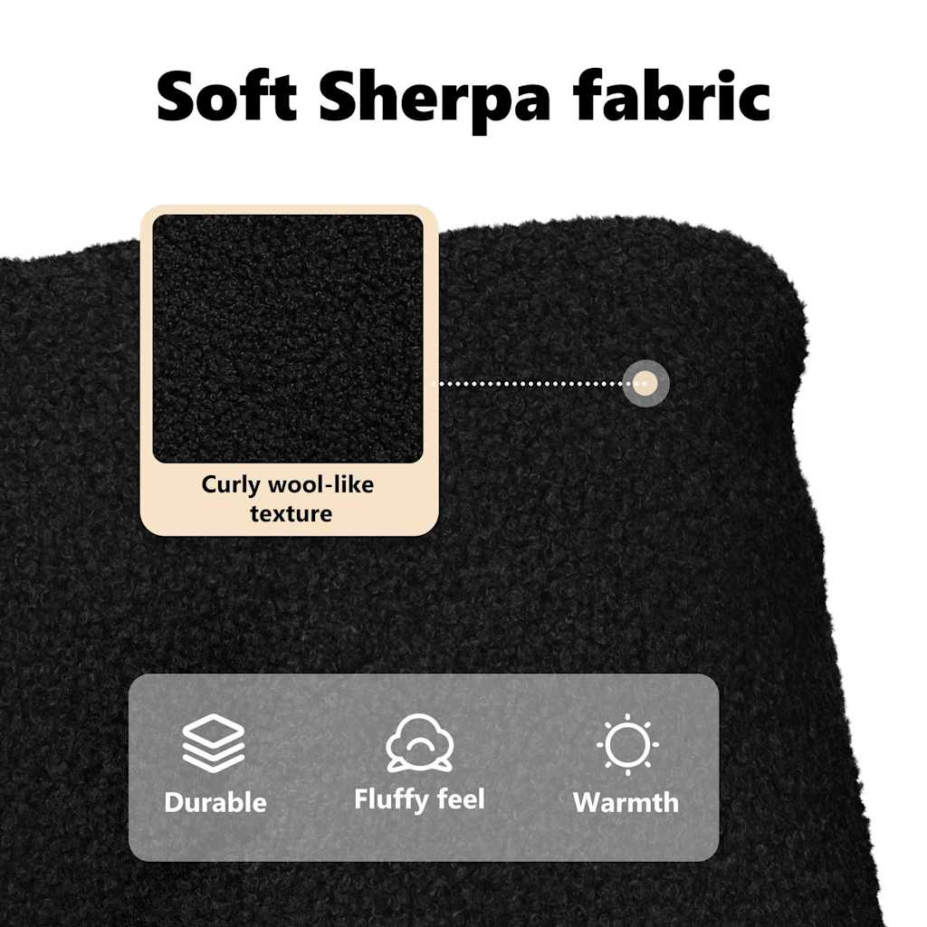 lænestol Sort 69 x 74 x 93 cm Sherpa-stof