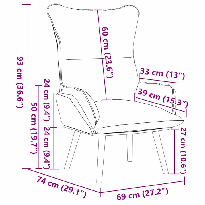 lænestol Cappuccino 69 x 74 x 93 cm Kunstlæder