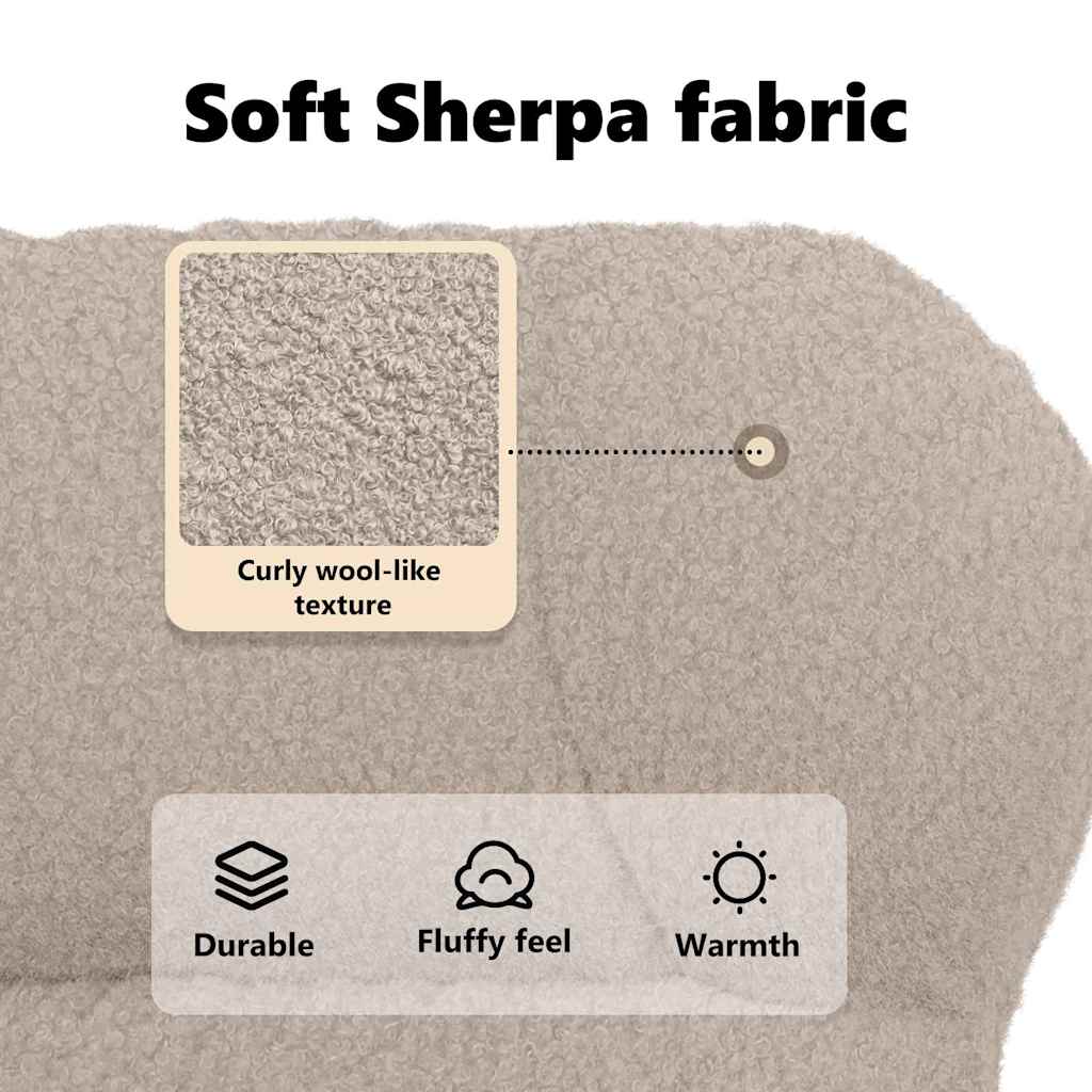 lænestol Lysegrå 69 x 74 x 93 cm Sherpa-stof