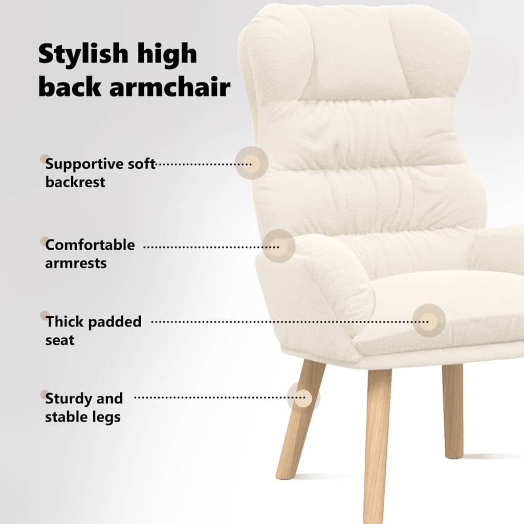 lænestol Creme 69 x 74 x 93 cm Sherpa-stof