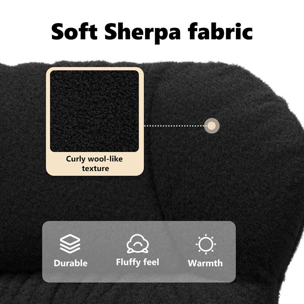 lænestol Sort 69 x 74 x 93 cm Sherpa-stof