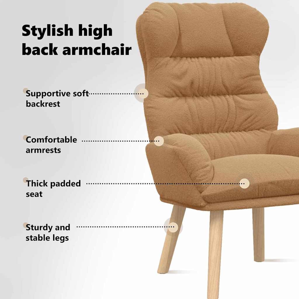 lænestol Beige 69 x 74 x 93 cm Sherpa-stof