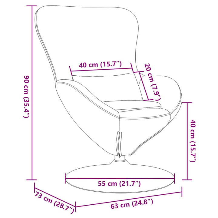 Æggestol Lilla 63 x 73 x 90 cm Fløjl