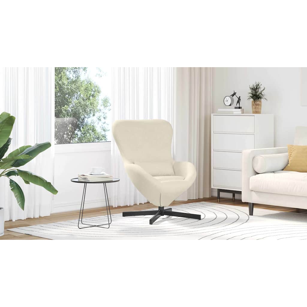 Æggestol Creme 63 x 73 x 90 cm Fløjl