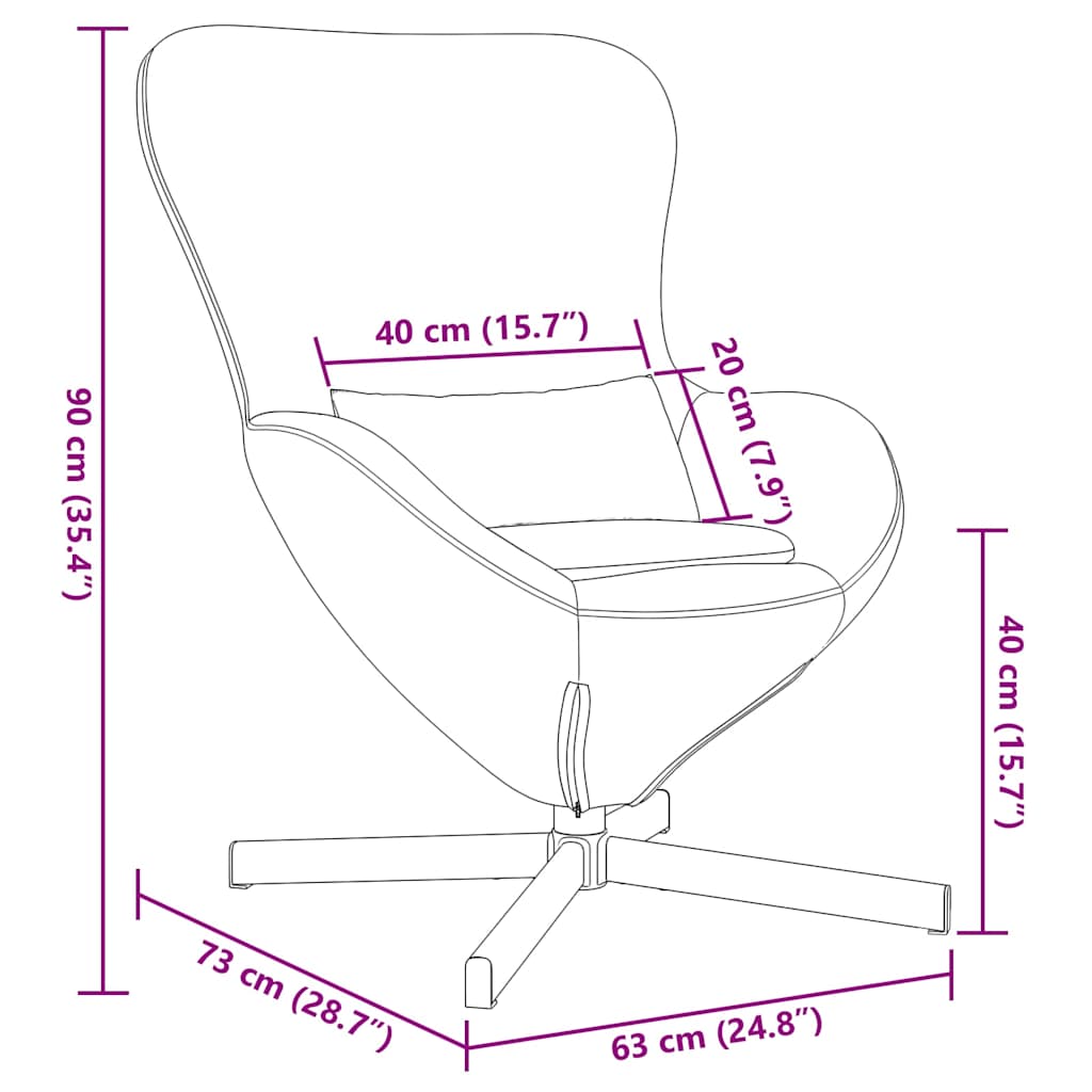Æggestol Mørkegrå 63 x 73 x 90 cm Stof