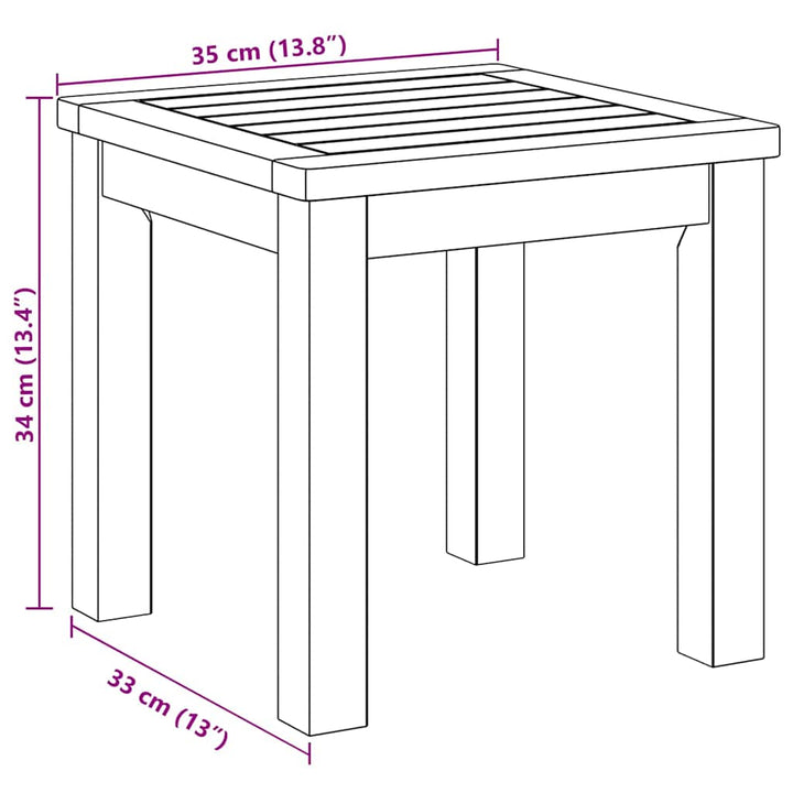 Sidebord Olie Naturlig 35 x 35 x 34 cm Massivt Akacietræ