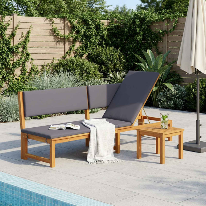Solstol Olie Naturlig 200 x 57 x 75 cm Massivt akacietræ
