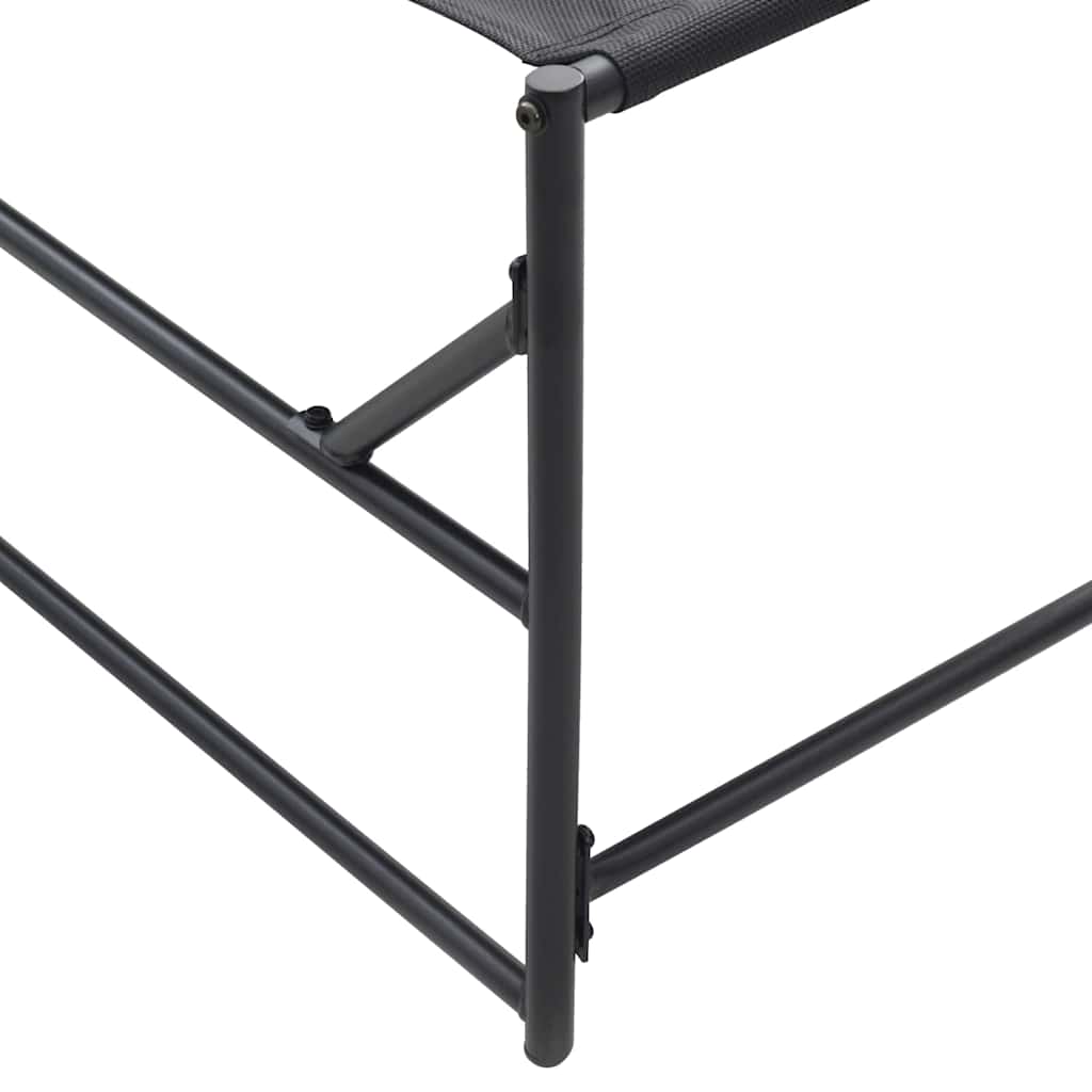 Havemøbel Solseng med pude 2 pcs Sort Pulverlakeret stål