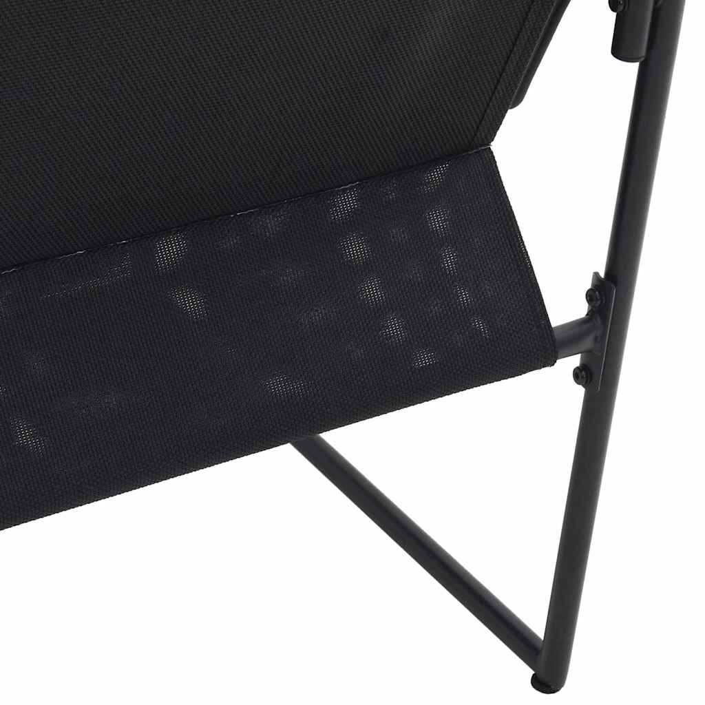 Stol med pude 4 pcs Sort og Anthracit Textilene