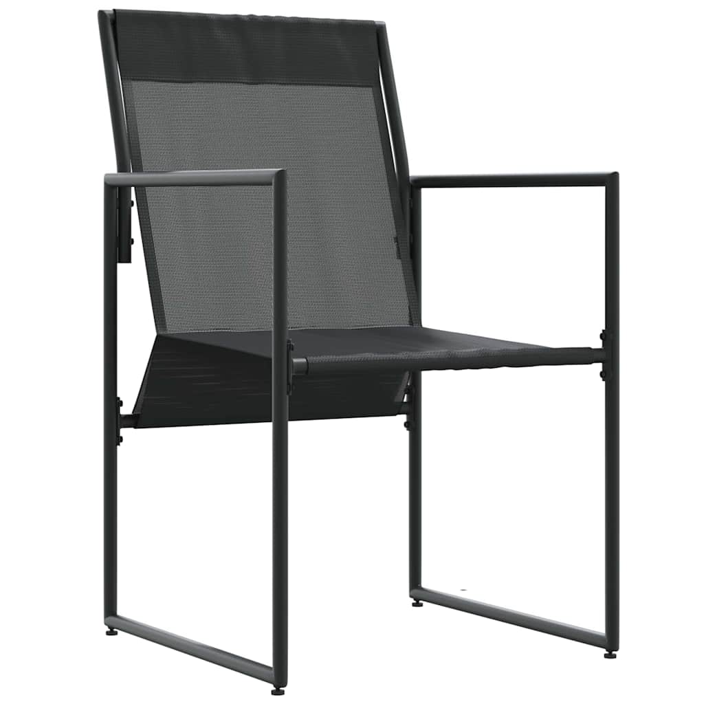 Stol med pude 4 pcs Sort og Anthracit Textilene