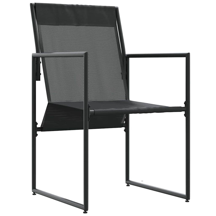 Stol med pude 4 pcs Sort og Anthracit Textilene