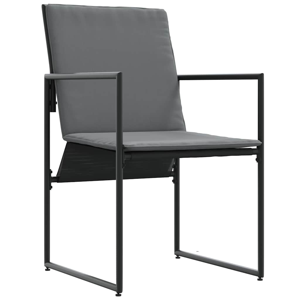 Stol med pude 4 pcs Sort og Anthracit Textilene