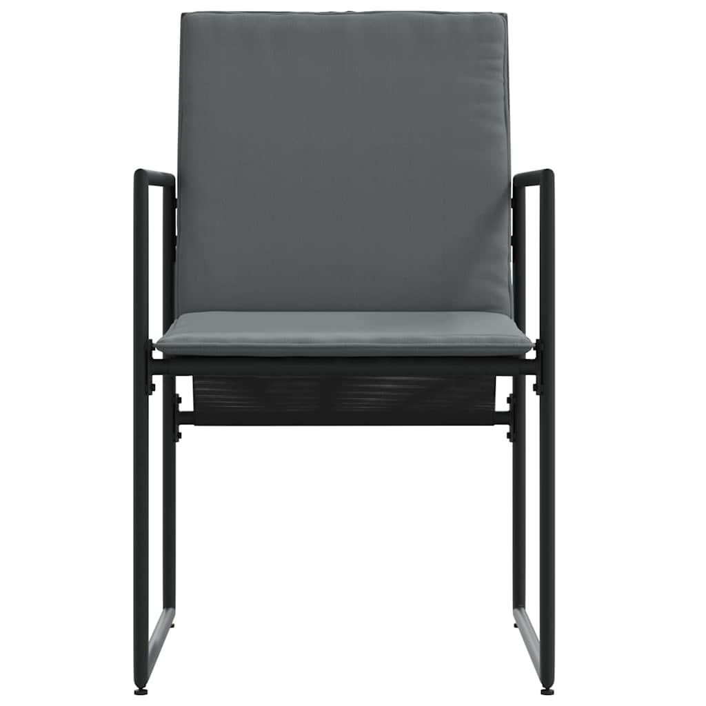 Stol med pude 4 pcs Sort og Anthracit Textilene