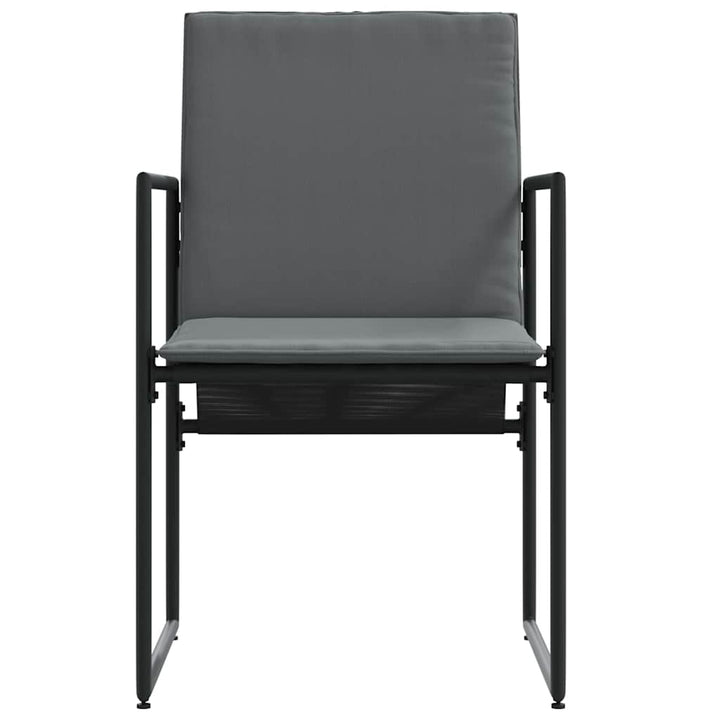 Stol med pude 4 pcs Sort og Anthracit Textilene