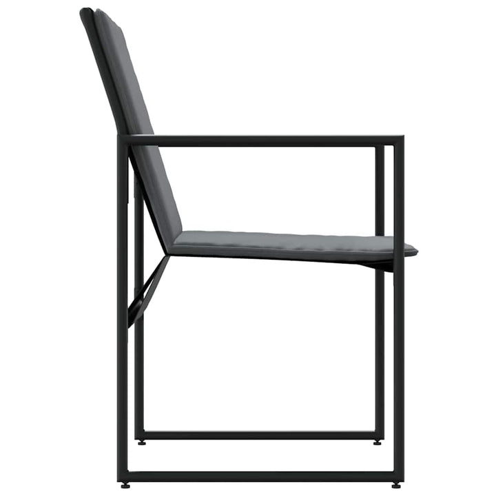 Stol med pude 4 pcs Sort og Anthracit Textilene