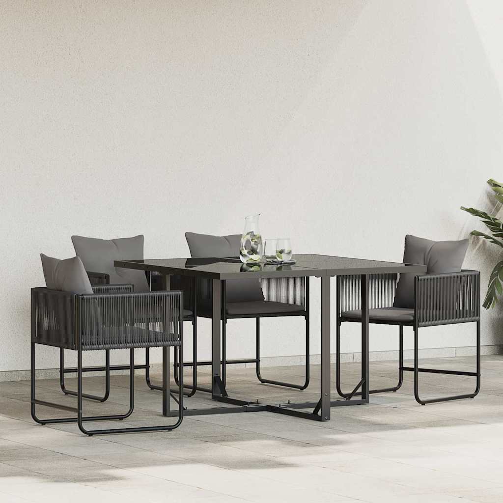 Stol 4 stk. Sort og Anthracit PE Rattan