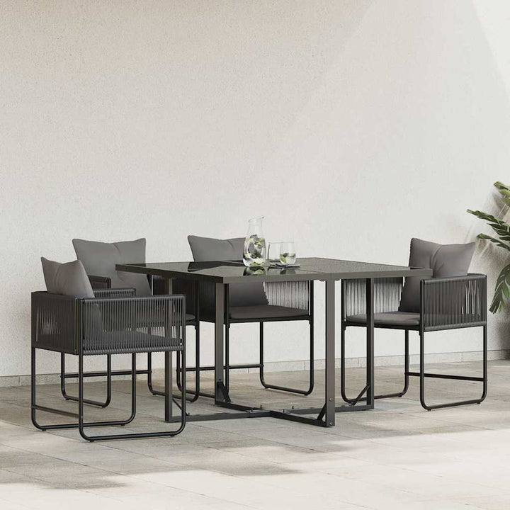 Stol 4 stk. Sort og Anthracit PE Rattan