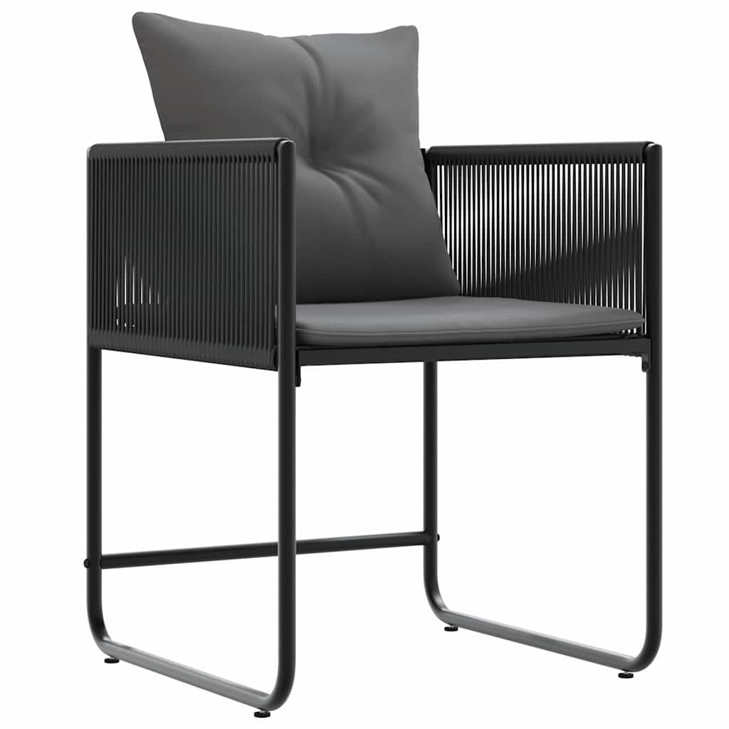 Stol 4 stk. Sort og Anthracit PE Rattan