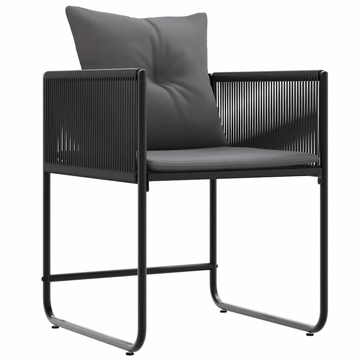 Stol 4 stk. Sort og Anthracit PE Rattan