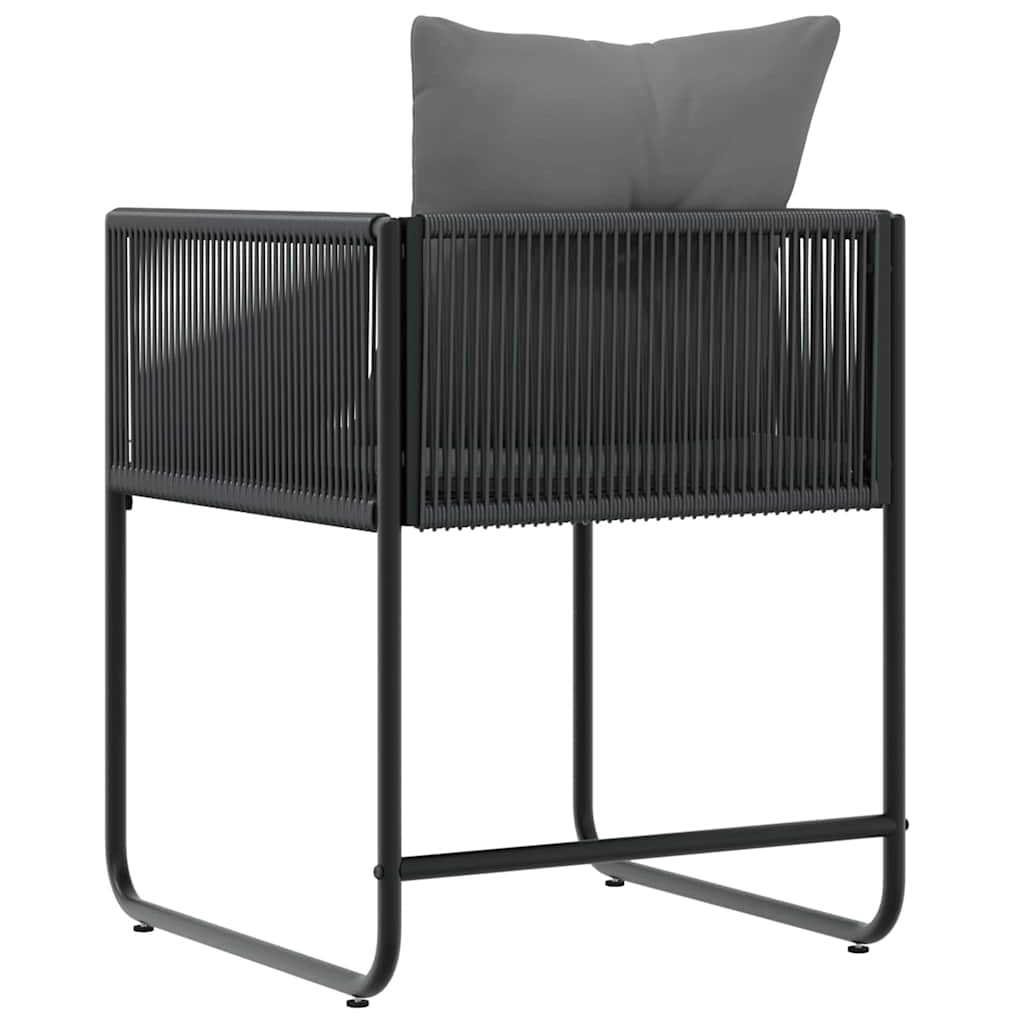 Stol 4 stk. Sort og Anthracit PE Rattan