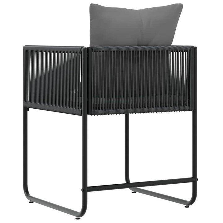 Stol 4 stk. Sort og Anthracit PE Rattan