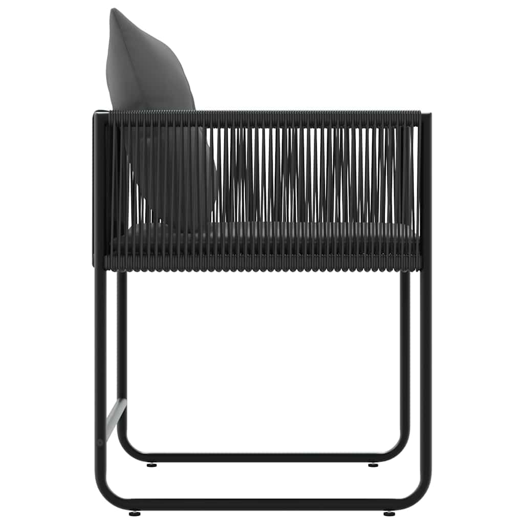Stol 4 stk. Sort og Anthracit PE Rattan