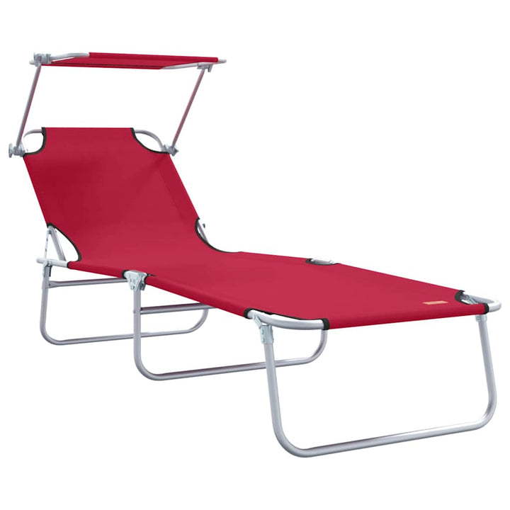 Solstol 2 pcs Rød 58 x 188 x 77cm Polyester