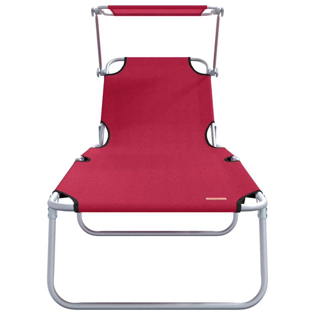 Solstol 2 pcs Rød 58 x 188 x 77cm Polyester