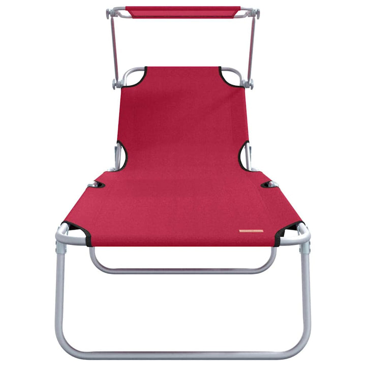 Solstol 2 pcs Rød 58 x 188 x 77cm Polyester