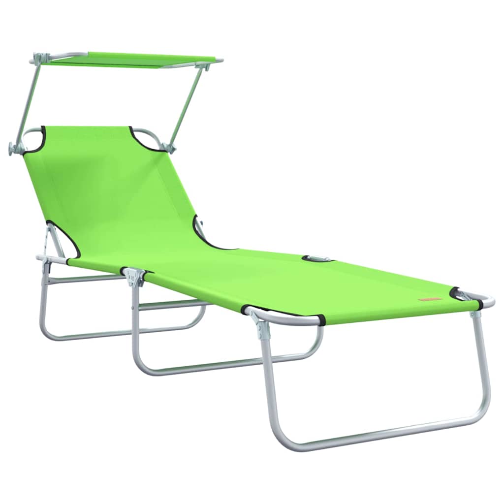 Solstol 2 pcs Grøn 58 x 188 x 77cm Polyester